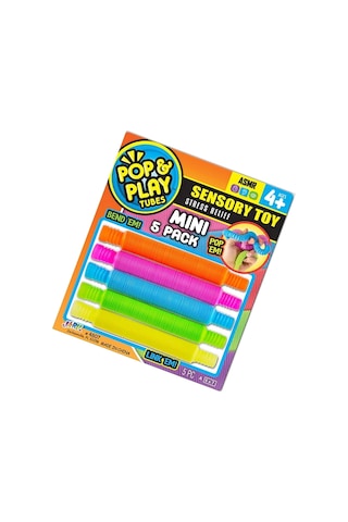 Pop Play Tubes Duyusal Stres Oyuncağı Mini 5li Akordiyon Borular: Bükün, Uzatın, Sesini Dinleyin Eğ