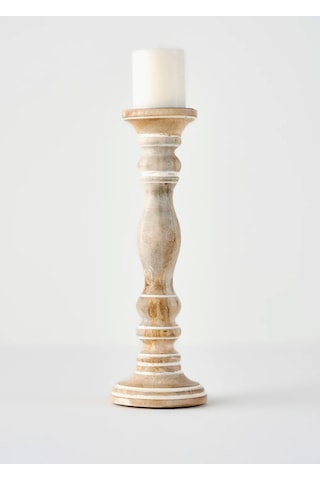 Bella Maison Carli Mango Ağacı Şamdan Naturel 12x12x38 Cm Naturel