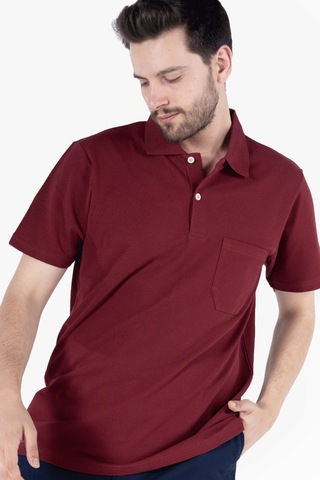 Yıldırımlar Polo Yaka T-shirt %100 Pamuk Cepli Bordo