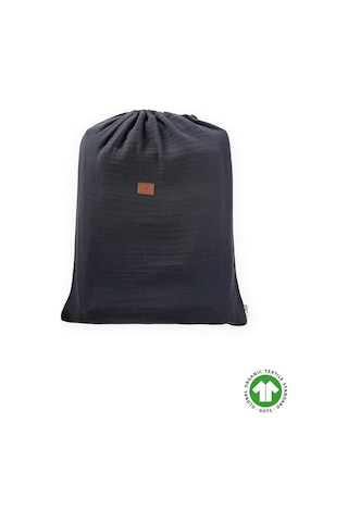 Keseli Organik Müslin Nevresim Takımı 100x135 Cm +/ - 3cm Çarşaf 120x150 Yastık 35x45 Cm Füme