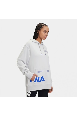 Gri Fila Kapşonlu Sweatshirt Embroidery Detail Su411113 Gri