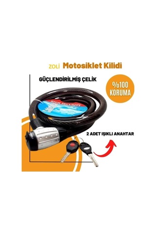 Halat Kilit 84715 25 X 150 Cm Işıklı Anahtar Zhonglı Siyah