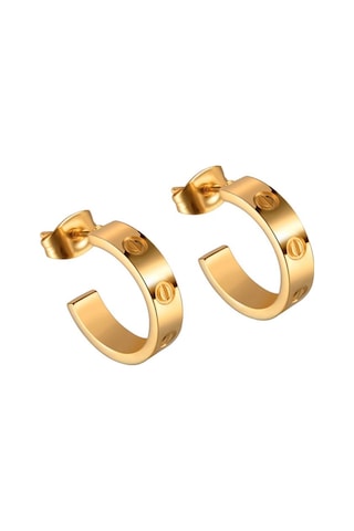 Chavin Gold Vidalı Tasarım Kadın Çelik Küpe Eh81sr Gold