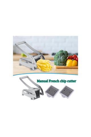 Jialan Patates Kızartması Kesici Makinası - Paslanm Çelik Gümüş