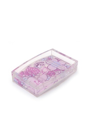Sabunluk Pembe Çiçekli Akrilik Model 12x8x2cm