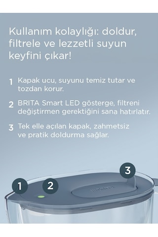 Brıta Style Essential Xl 3 X Maxtra Pro Pure Performance Filtreli Su Arıtma Sürahisi Taş Mavisi 3,6l