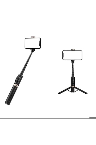 T17 Bluetooth Kumanda Özellikli Ayarlanabilir Uzunluk Stabil Selfi Çubuğu Mini Tripod 73 Cm 1 ADET