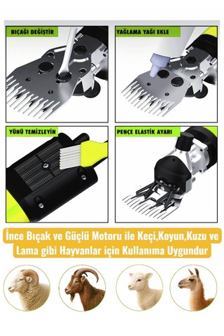 Schmıtzer Sch-kkm03s Pro Seri Metal Şanzuman Profesyonel Koyun Keçi Kırpma-kırkma Makinası 6 Kademe Devir Ayarlı