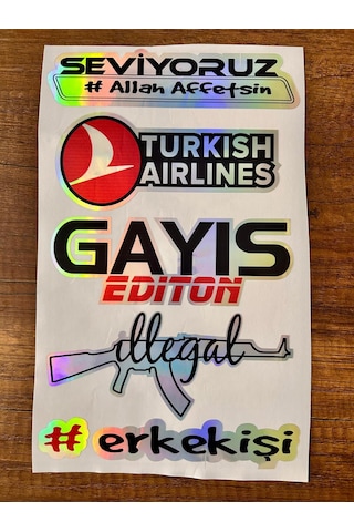 Araç Arka Cam Yazısı Hologramlı Yan Kapı, Yan Cam Stickerı Seviyoruz