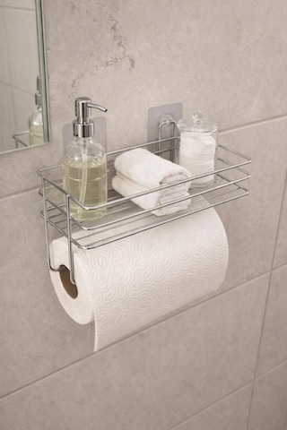 Sas Haus Yapışkanlı Raflı Kağıt Rulo Havluluk Peçetelik Havlu Kağıtlık Krom Banyo Mutfak Düzenleyici Raf Shr-01 Krom