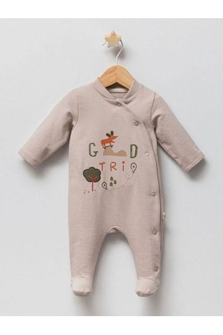 Erkek Bebek Öncen Çıtçıt Kapamalı Patikli Tulum-14941 Taş