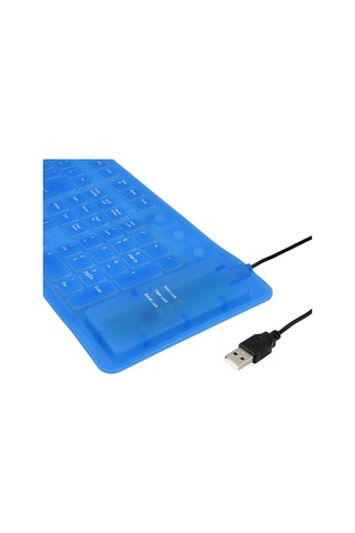 Dancemonkey 108 Tuş Esnek Katlanabilir Klavye Su Geçirmez Toz Geçirmez Mavi, Dizüstü Bilgisayar Kullanıcıları İçin Sessiz Tuşlar