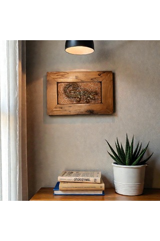 Semender Ahşap Çerçeveli Seramik Elyapımı Handmade Tablo 15 22,5 2,5 Cm Çerçeveli