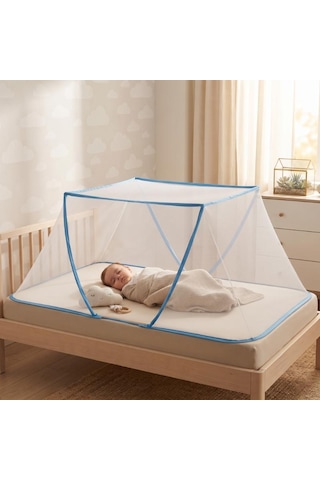 Zvnm Portatif Bebek ve Çocuk Sinek Koruyucu Cibinlik Tül 50x125 CM Katlanabilir Beşik Ve Yatak Tülü Zcv12 Renkli
