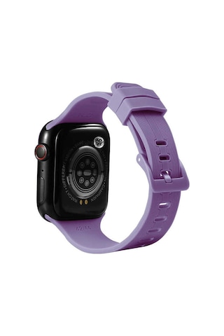 Ekılıf - Apple Uyumlu Watch 38mm - Kordon Silikon Kordon Krd-23 - Lila