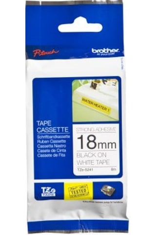 Brother P-Touch Tze-S241 Tze-Tape 18Mm Beyaz Üzerine Siyah Güçlü