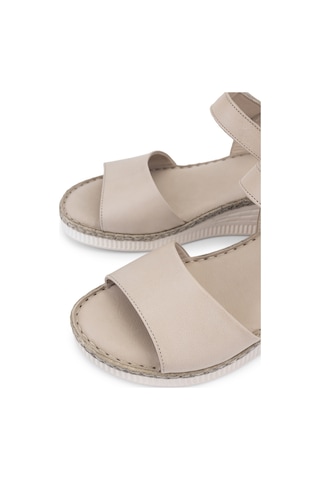 Tamer Tanca Kadın Hakiki Deri Bej Comfort Sandalet 1107 108 Bn Sndlt Y25 Bej Dr Bej