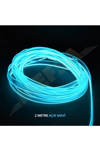 Araç Araba Içi Torpido Ledi Renkli Ip Neon Ip Led 2 Metre Buz Mavi Neon