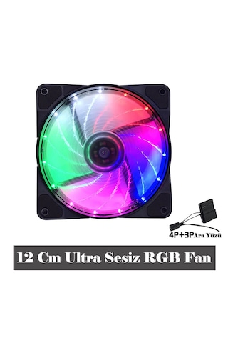 Coolmoon 12 Cm. 3d 15 Led Rgb Renkli Sessiz Işıklı Kasa Fanı