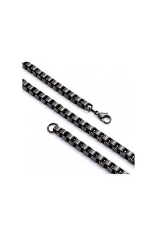 Beycen Aksesuar Kare Arnavut Erkek Çelik Kolye 6x6 Mm 55 Cm Siyah 3902eck017 Çok Renkli