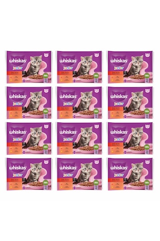 Whiskas Sığırlı ve Tavuklu Yavru Kedi Maması 4'lü 12 x 340 G