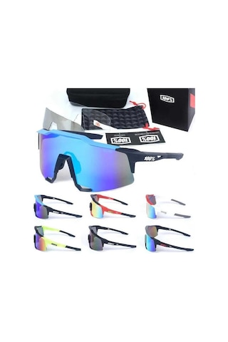 Xbyc G4681 %100 Bisiklet Sürüş Gözlüğü Polarize Cam Yarı Çerçevesiz Spor Gözlüğü Uv400 Lens Mavi Mavi
