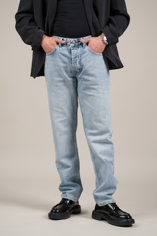 Akçaylar Pamuklu Taş Yıkama Yarım Baggy Geniş Paça Buz Mavisi Jean Pantolon Buz Mavi