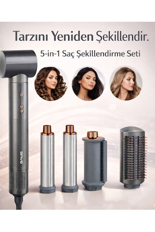 Onvo Ovhc03 5 İ 1 Arada Profesyonel Saç Şekillendirme Ve Kurutma Seti Siyah