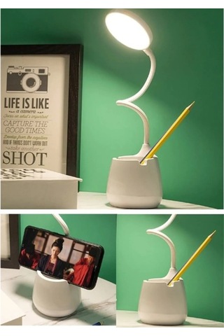 3 Modlu Kıvrımlı Bükülebilir Kalemlikli Masa Lambası Çok Renkli