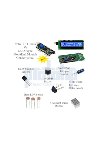 Arduino Başlangıç Seti Uno R3 Turbo Black V3. 112 Parça 359 Adet