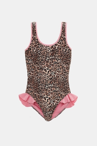 Amarelle Capetown Leopar Desenli Fırfırlı Çocuk Mayosu Leopar