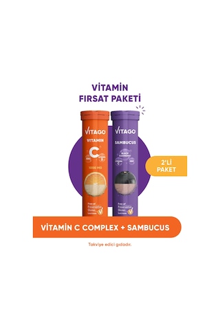 Vitago Vitamin C + Sambucus 2 x 20 Efervesan Tablet