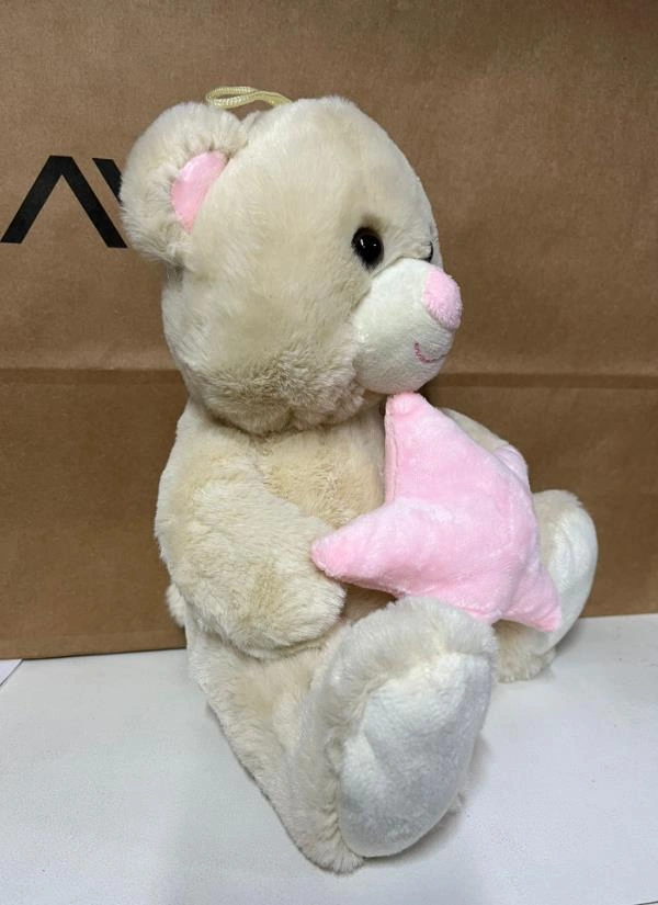 Oyuncak Peluş Sevimli Uyku Arkadaşı Yıldızlı Ayıcık 26 Cm Çok Renkli