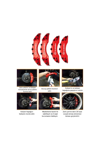 Kırmızı Kaliper Kapağı 4 Lü Set