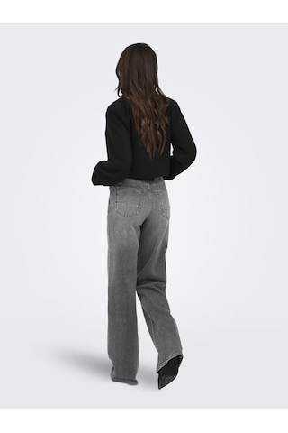 Only Onljuicy High Waist Wide Leg Fit Kadın Jean Pantolon 15372706 Gri