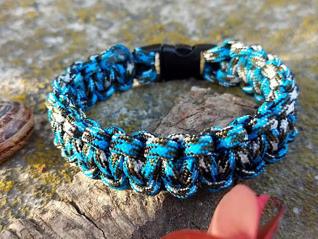 Mavi Kırçıllı Paracord Bileklik Çok Renkli