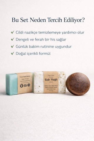 Botanik Özlü 3 Lü Doğal Sabun Seti Özel Bitkisel Seri Yosun