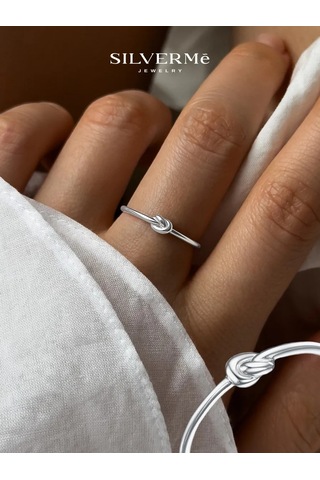 Sılverme 925 Gümüşten İnce Gümüş Boğum Yüzük 363214504 Gri