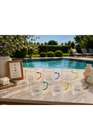 6 Lı Good Morning Kahve Fincanı 140 Ml Çok  Renkli