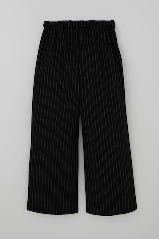 Breeze Kız Çocuk Pantolon Pinstripe Çizgili Çift Bel Detaylı 8-14 Yaş, Siyah