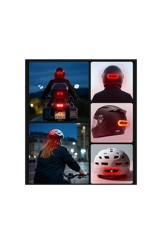 Kask Arkası Uyarı Led Işığı - Kask Ledi - Gece Kask Ledi Çok Renkli
