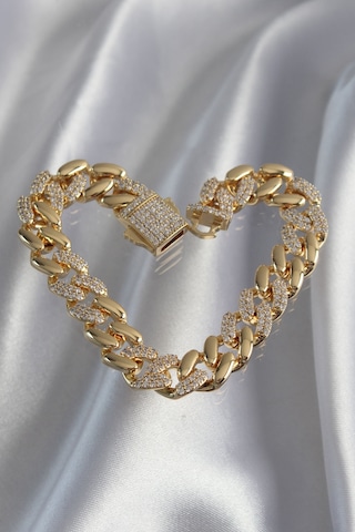 Vip Seri Gurmet Zirkon Taşlı Bileklik Gold Renk Çok Renkli