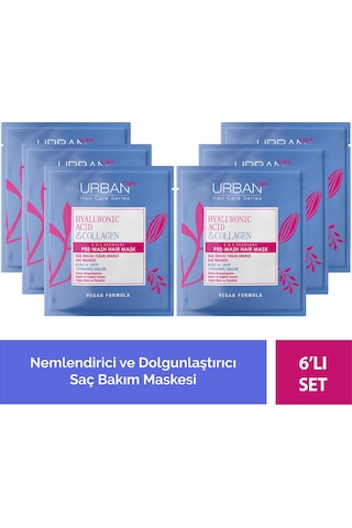 Hyaluronik Asit & Kolajen Kuru Ve Cansız Saçlara Özel Duş Öncesi Saç Bakım Maskesi 6x50ml-vegan
