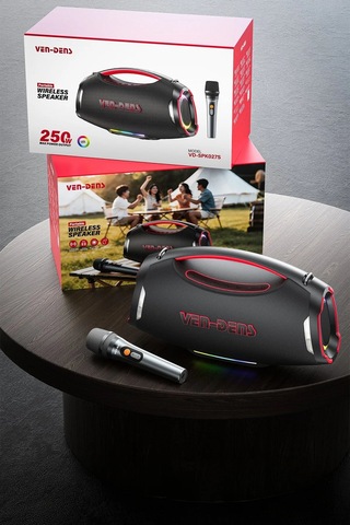 Ven-dens Vd-spk027s 240 W Bluetooth 5.3 Taşınabilir Karaoke Hoparlörü, 12000 Mah Batarya, Siyah