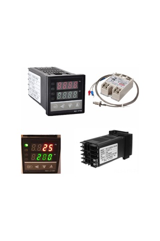 Ranyeek Rex-c100 Pıd Akıllı Sıcaklık Kontrolörü Seti - 1m K Tipi Prob + 40a Solid State Röle Isıtma/soğutma Uygulamaları İçin
