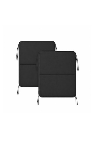 Microcase İple Sabitlemeli Katlanabilir Kamp Sandalyesi Minderi Piknik Outdoor Balıkçılık 40x40 Cm 2 Adet Al5564 Siyah