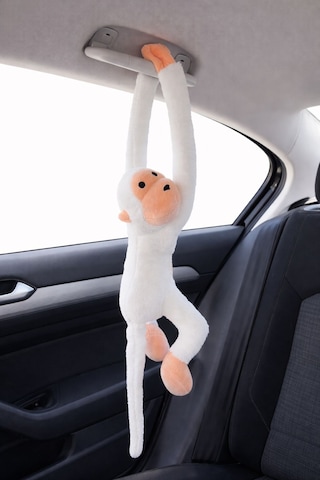 Elleri Yapışan Oyun Ve Uyku Arkadaşı Peluş Maymun Oyuncak Sarılan Maymun M0008 Beyaz