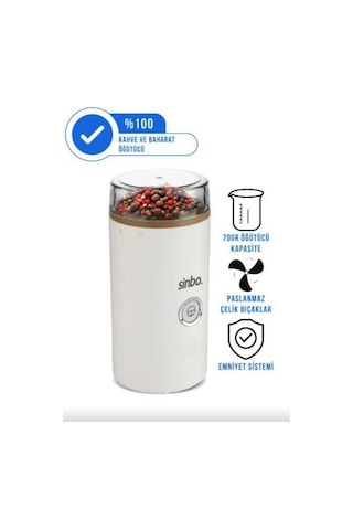 Sinbo Scm-2980 Elektrikli Kahve Çekirdeği Baharat Öğütücü Çok Renkli