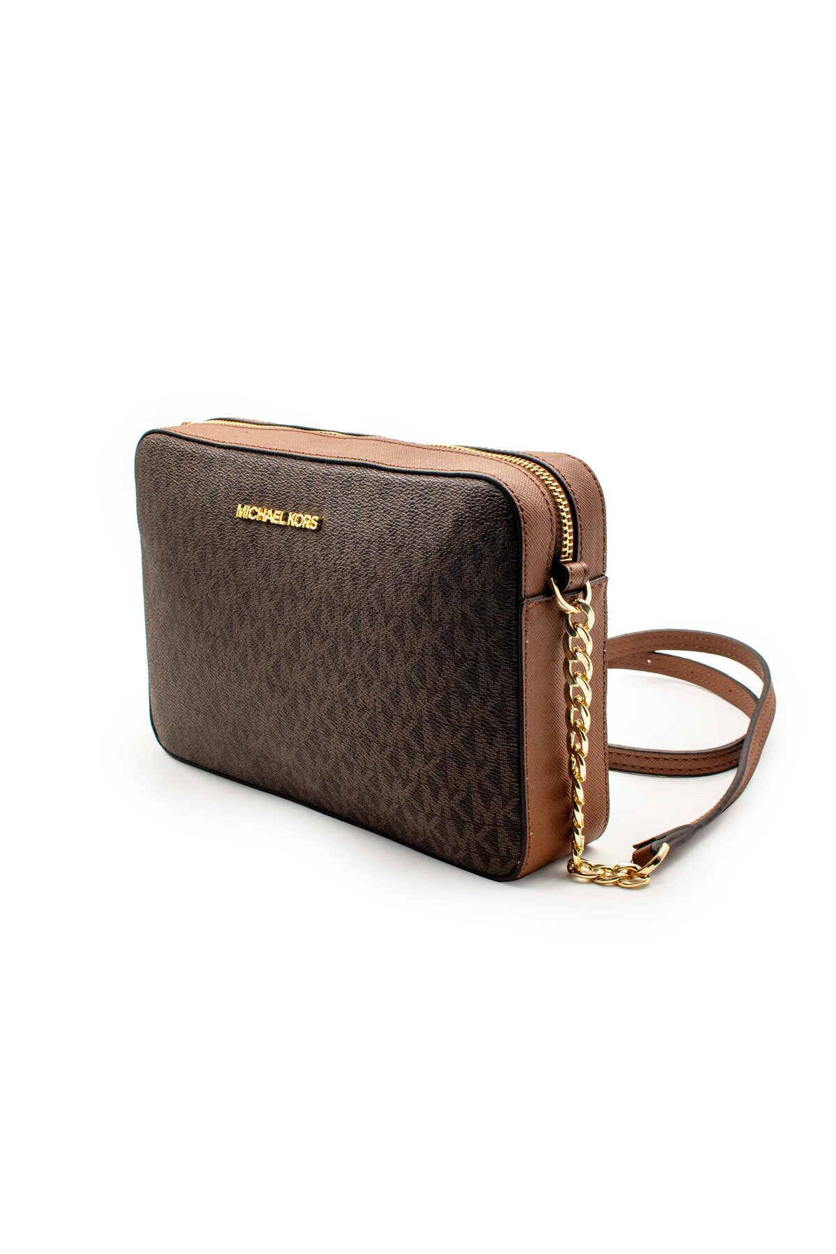 Michael Kors Jet Set Large Logo Crossbody Çapraz Omuz Çantası Kahverengi