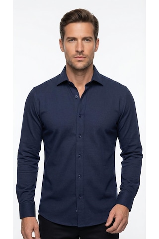 Plus Scorpion Erkek Beyaz Klasik Gömlek Slim Fit, Düz Model, Şık Ofis & Günlük Kombin Lacivert